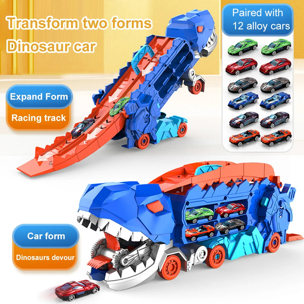 Ultimate Transporter Hauler Toddler Toys Dinosaur Transporter Truck Toddler Car Toys Set Gifts for Kids Ages 3 4 5 6 Years Old