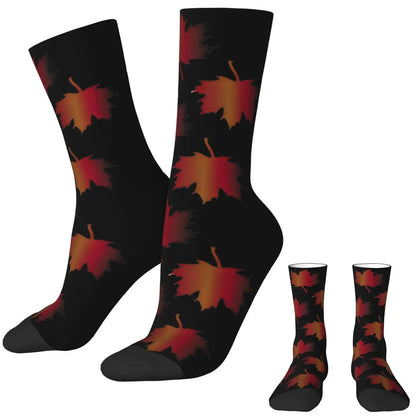 Maple Leaves Stockings Men fall Socks Breathable Modern Socks Autumn Cycling Non Slip Custom Socks Gift