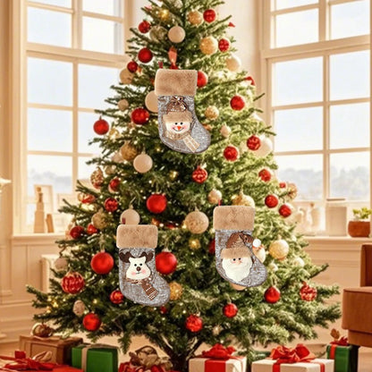 Christmas Stockings Holiday Decorations Festive Tree Ornaments Santa Claus Gift Bags Small Hanging Socks Cozy Seasonal Accents