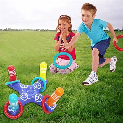 Party Sport Swimming Inflatable Ring Toss Game Floating Pool Toys for Kids Adult Water Accessories Beach Supplies with 4 Loops