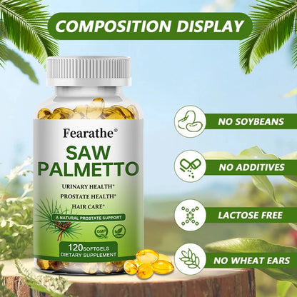 Saw Palmetto 500 mg Prostate Supplements Urinary and Prostate Health, Hair Care and Hair Loss Capsules