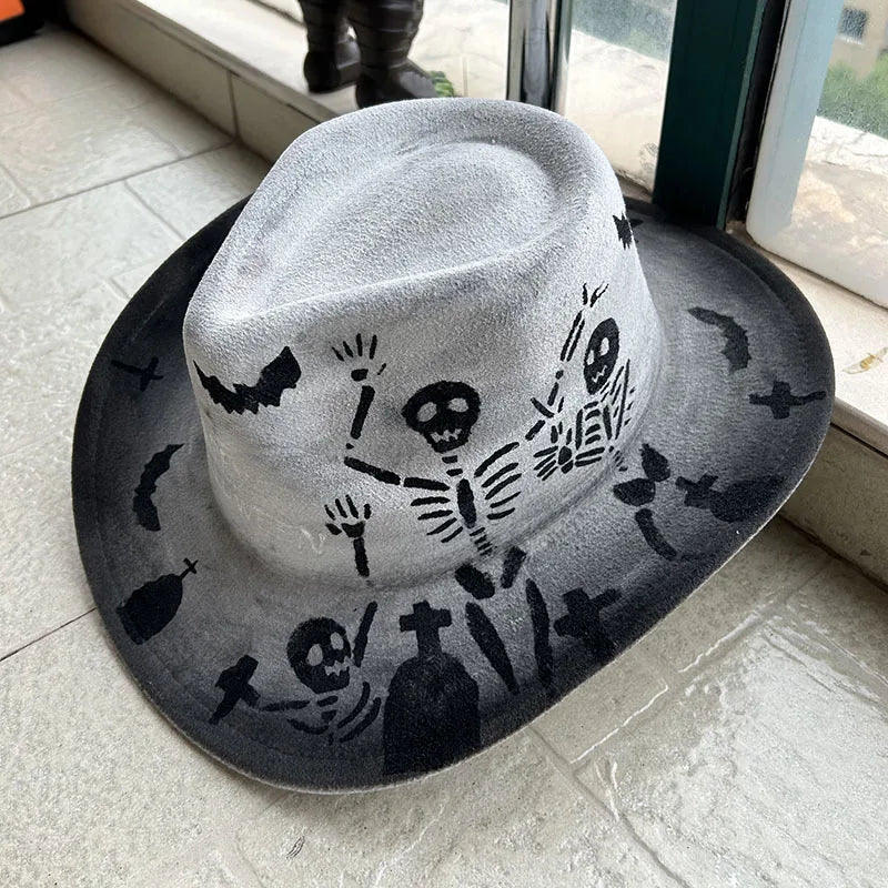 EtherealBe Halloween Cowboy Hat for Adults - Spooky Style