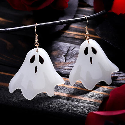 EtherealBe Halloween earrings for women featuring spooky ghost designs in white for festive style