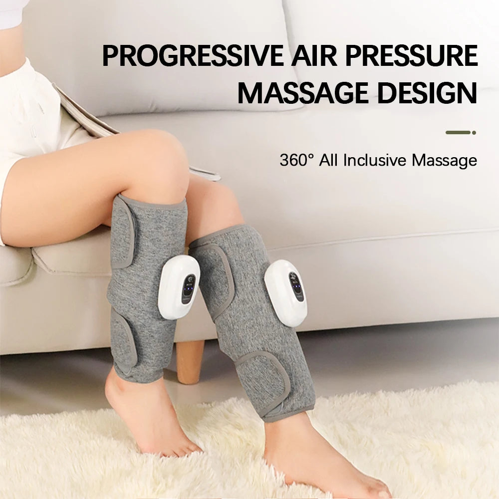 3 Gears 3 Modes Leg Calf Massager Cordless Air Pressure Massager for Fitness Office Gym Muscle Relaxation 15Min Timer