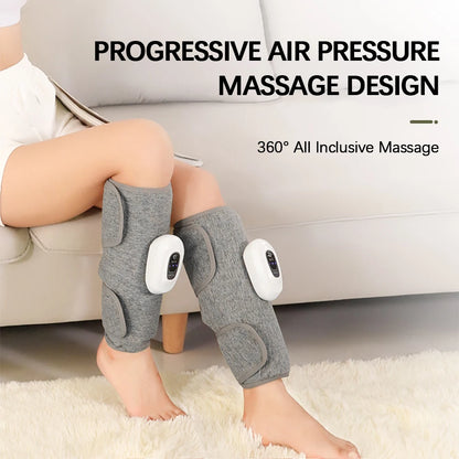 3 Gears 3 Modes Leg Calf Massager Cordless Air Pressure Massager for Fitness Office Gym Muscle Relaxation 15Min Timer
