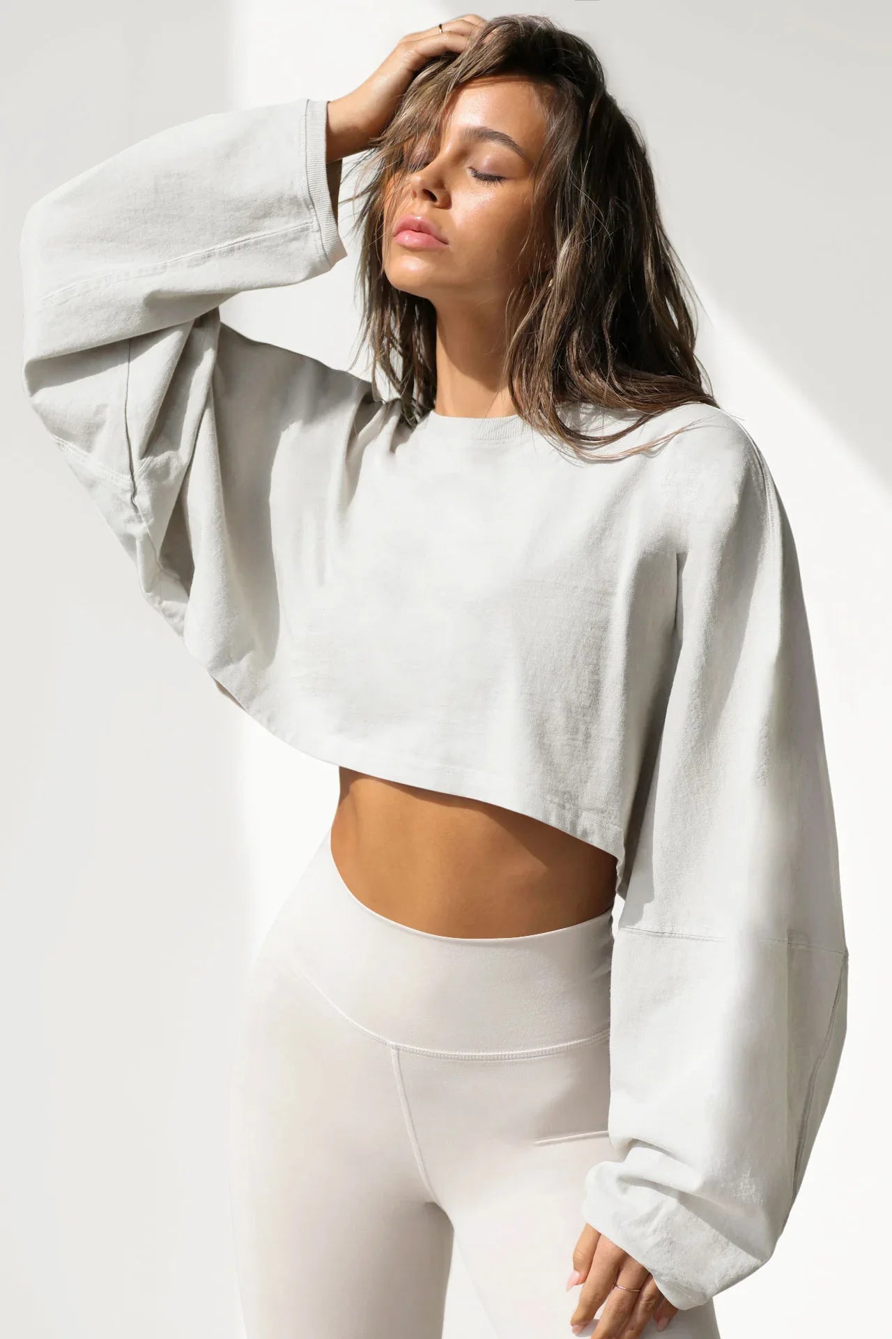 Autumn Winter Women's No Hat Hoodies Fashion O-neck Loose Long Sleeve Pullove Casual Workout Jogger Female Sexy Crop Sweatshirt