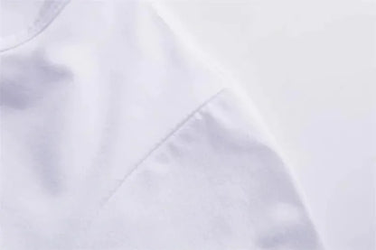 Close-up of EtherealBe stylish women's heart print shirt showcasing smooth fabric and detailed stitching