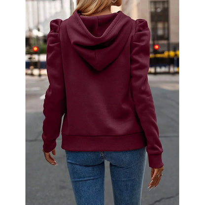 Autumn Winter Hoodies Sweatshirts Women Solid Color Long Sleeve   Casual Comfortable Pullovers Tops