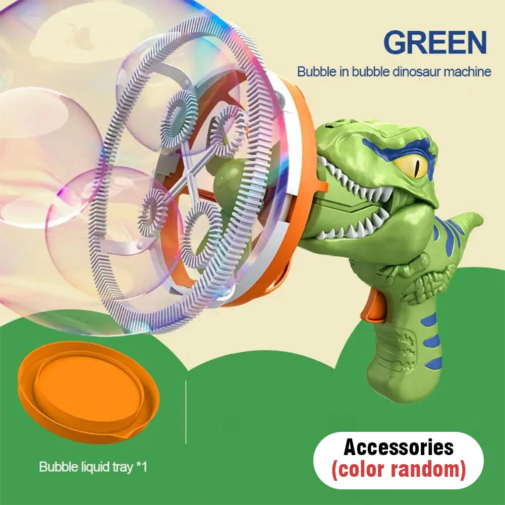 Kids Electric Bubble Machine Soap Bubble Portable Giant Dinosaur Bubble Blower Children Bubble Gun Maker Children Birthday Gift