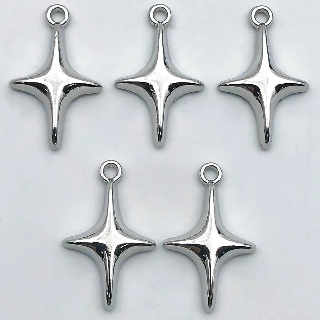 5Pcs Metal Alloy Charms Black Series Sweet and Cool Style Butterfly Cross Flower Shape Pendants Decorations For Jewelry Making