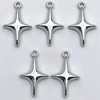 5Pcs Metal Alloy Charms Black Series Sweet and Cool Style Butterfly Cross Flower Shape Pendants Decorations For Jewelry Making