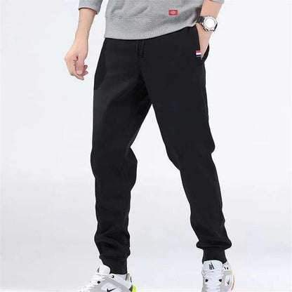 Winter Lambswool Warm Casual Pants Men's Fitness Jogging Sweatpants Male Solid Drawstring Bottoms Fleece Straight Trousers M-5Xl