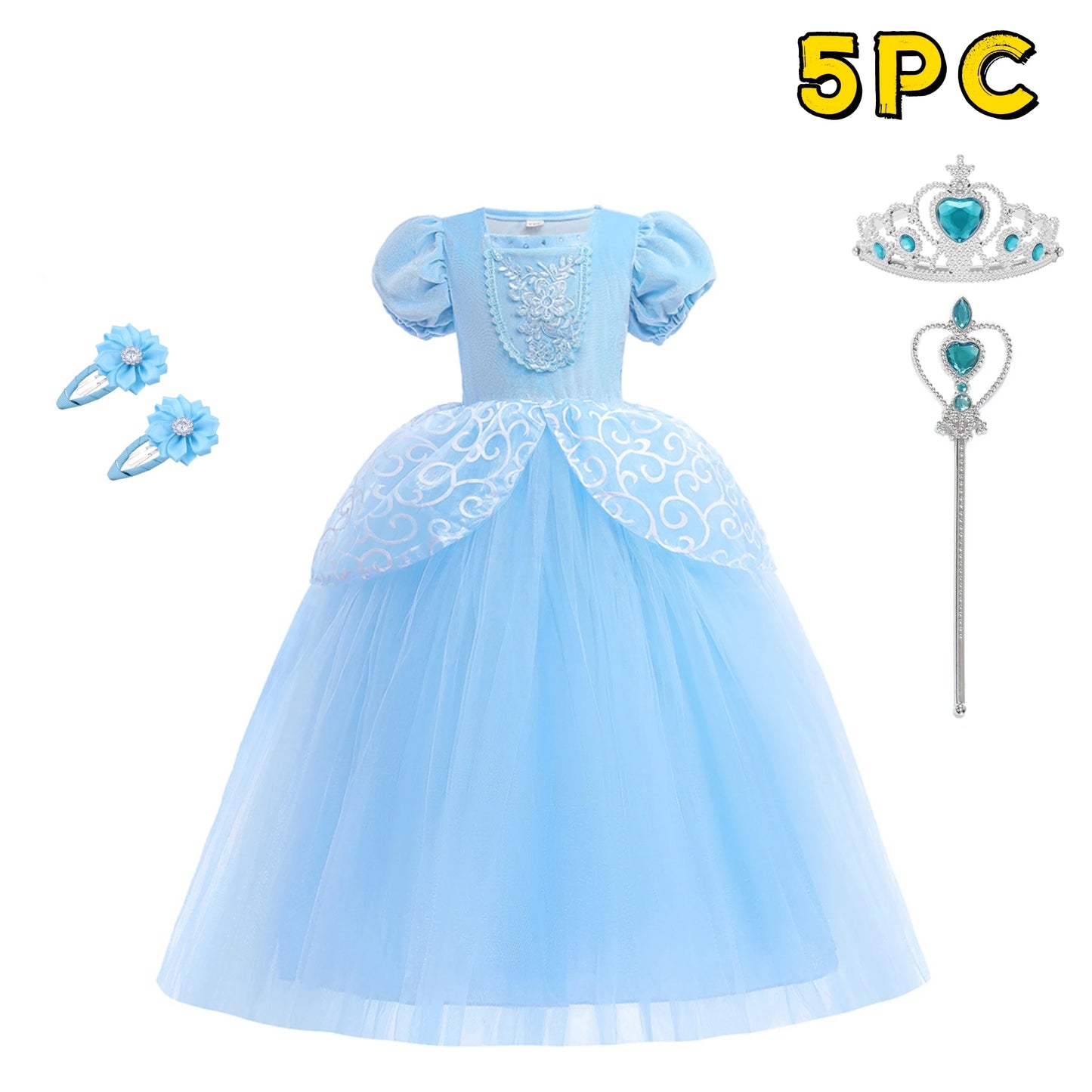 Kids Cosplay Costume Girl Summer Pageant  Fantasy Children Cinderella Carnival Clothes Princess Birthday Dress 2-10 Year