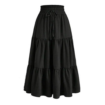 Women'S Boho Vintage Floral Print Maxi Skirt Elastic High Waist Pleated Flowy A Line Long Skirts Toddler Fall 2024 Falda Short