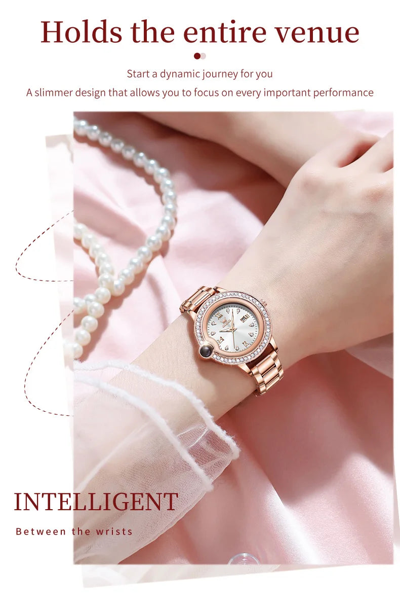 OLEVS 5588 Original Certification Women's Watches Love Expressing Watch Quartz Watch for Lady's Waterproof Date Dress Wristwatch