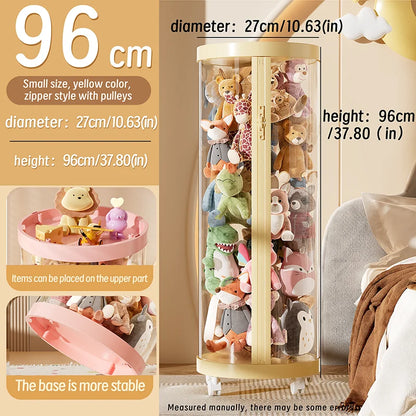 Transparent Doll Storage Box Plush Toy Organization Toy Storage Tube DIY Zipper Bins Kid Christmas Gift Children's Toy Organizer