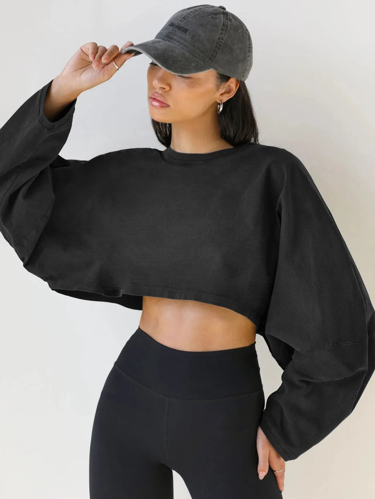 Autumn Winter Women's No Hat Hoodies Fashion O-neck Loose Long Sleeve Pullove Casual Workout Jogger Female Sexy Crop Sweatshirt
