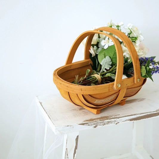 French Pastoral Picnic Basket Mori Style Dessert Table Display Stand Food Storage Cabas