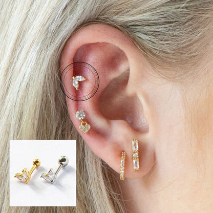 925 Sterling Silver Fine Jewelry Anti-allergic Ear Buckle Moon Stud Earring For Woman Wedding Anniversary Piercing Pendientes