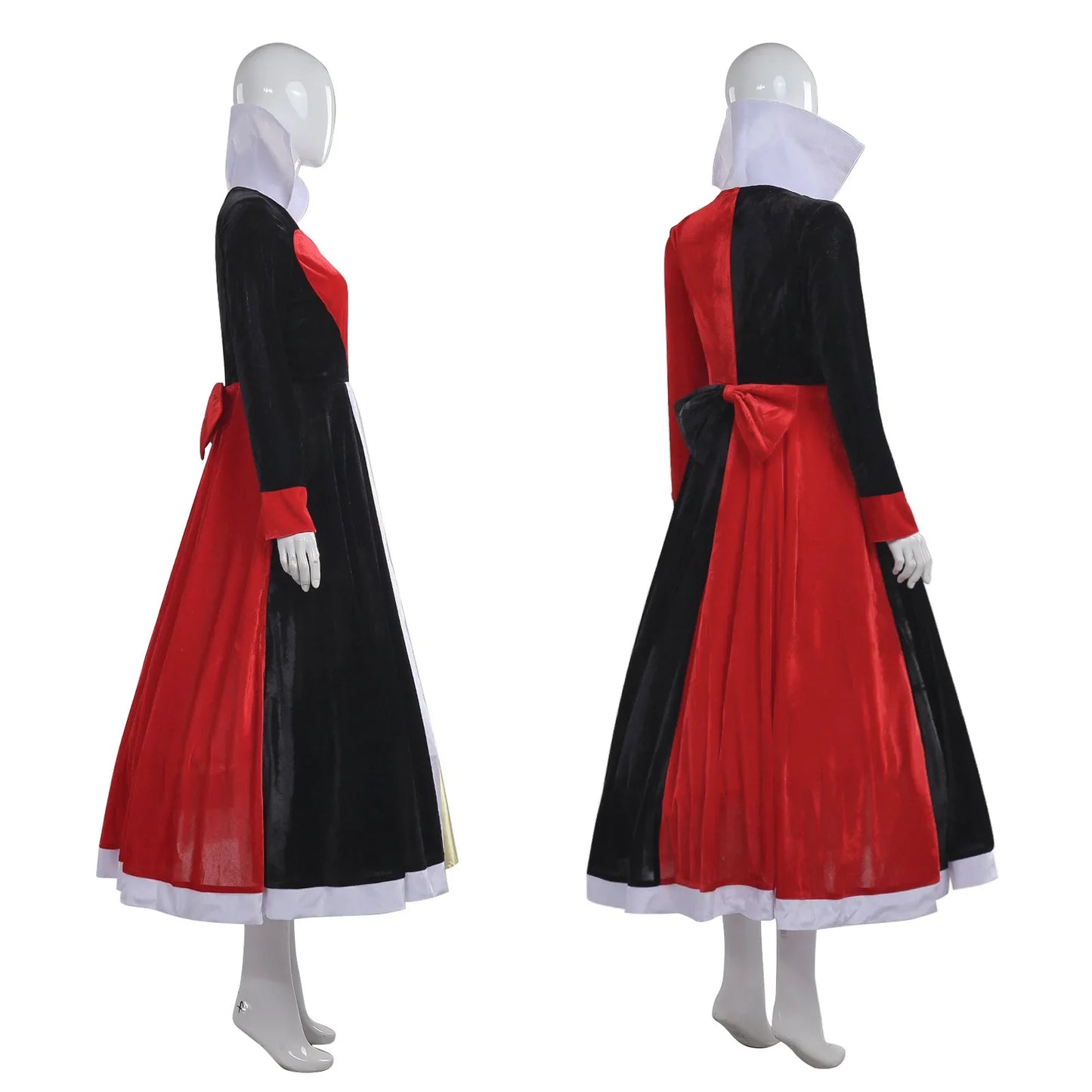 EtherealBe Alice in Wonderland Queen of Hearts costume with red and black color scheme and dramatic collar
