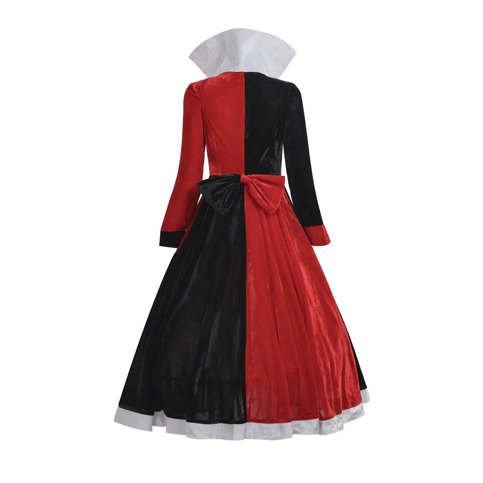 EtherealBe Alice in Wonderland Queen of Hearts costume featuring a striking red and black design with a bow