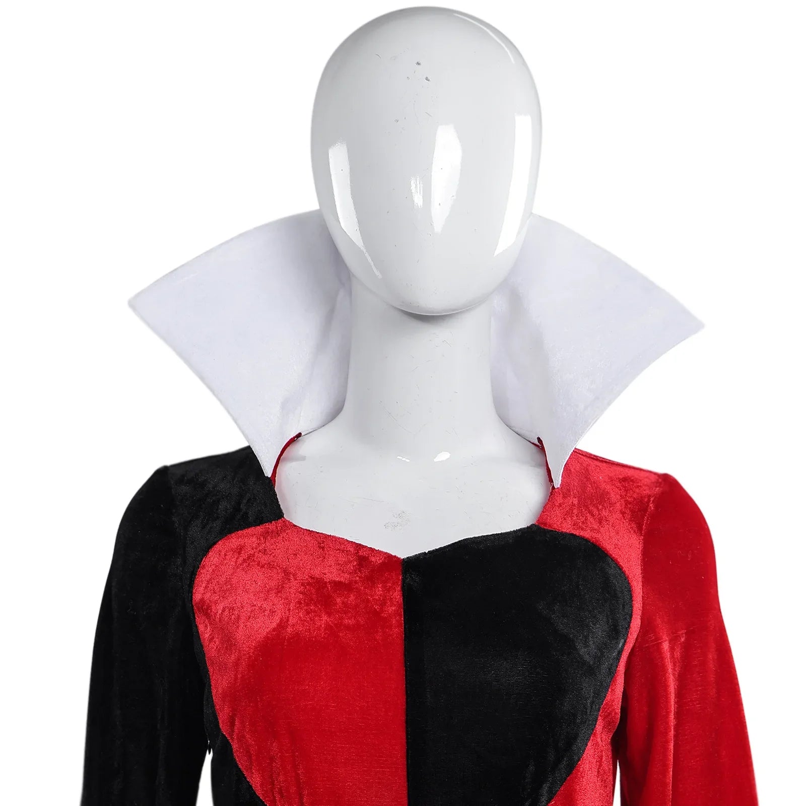 EtherealBe Alice in Wonderland Queen of Hearts costume featuring a bold red and black design with a dramatic collar