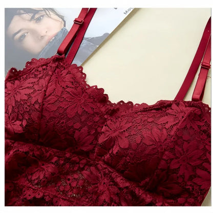 Burgundy lace floral camisole with adjustable straps and scalloped edges sexy camisole lingerie for women