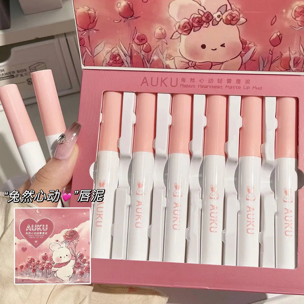 EtherealBe Hawaiian lipstick set featuring eight vibrant shades in a floral-themed packaging