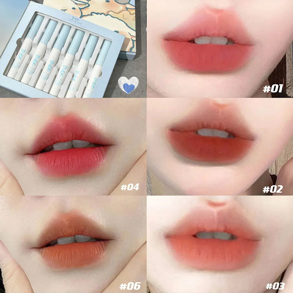 EtherealBe Hawaiian lipstick set featuring six vibrant shades swatched on lips
