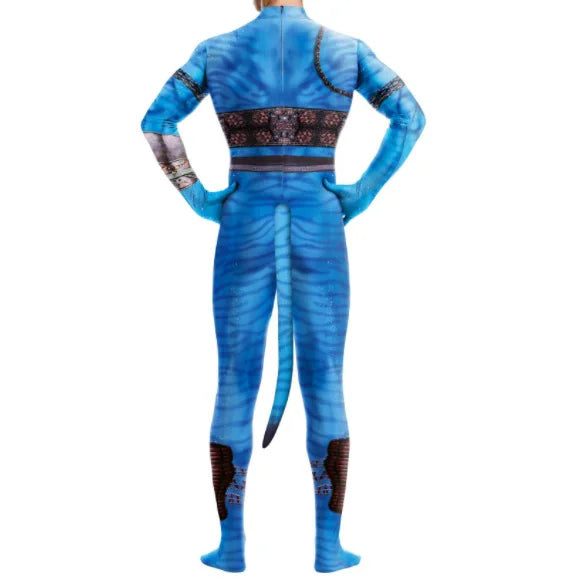 EtherealBe avatar cosplay costume for adults featuring a blue design and detailed patterns
