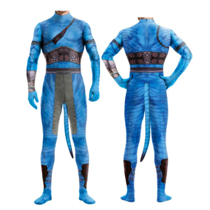 EtherealBe avatar cosplay costume for adults featuring vibrant blue design and detailed textures