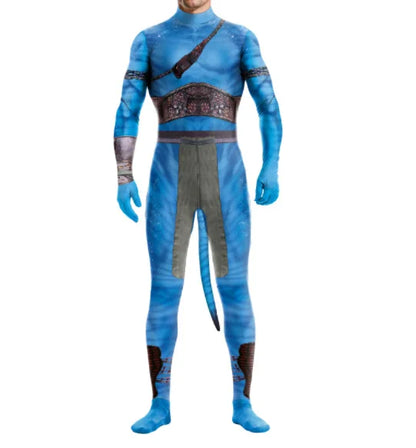 EtherealBe avatar cosplay costume for adults featuring a detailed blue full-body suit
