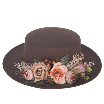 EtherealBe Basin flower fedora hat featuring elegant floral decor for stylish, seasonal fashion