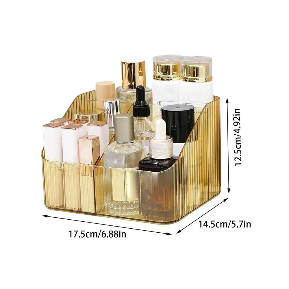 Elegant bathroom vanity organizer for cosmetics with multiple compartments for efficient storage