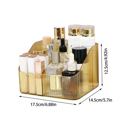 Elegant bathroom vanity organizer for cosmetics with multiple compartments for efficient storage