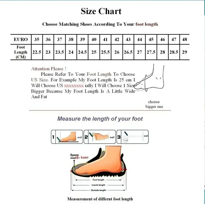 Size chart for comfortable non-slip pointed toe flats showing foot length and sizing recommendations