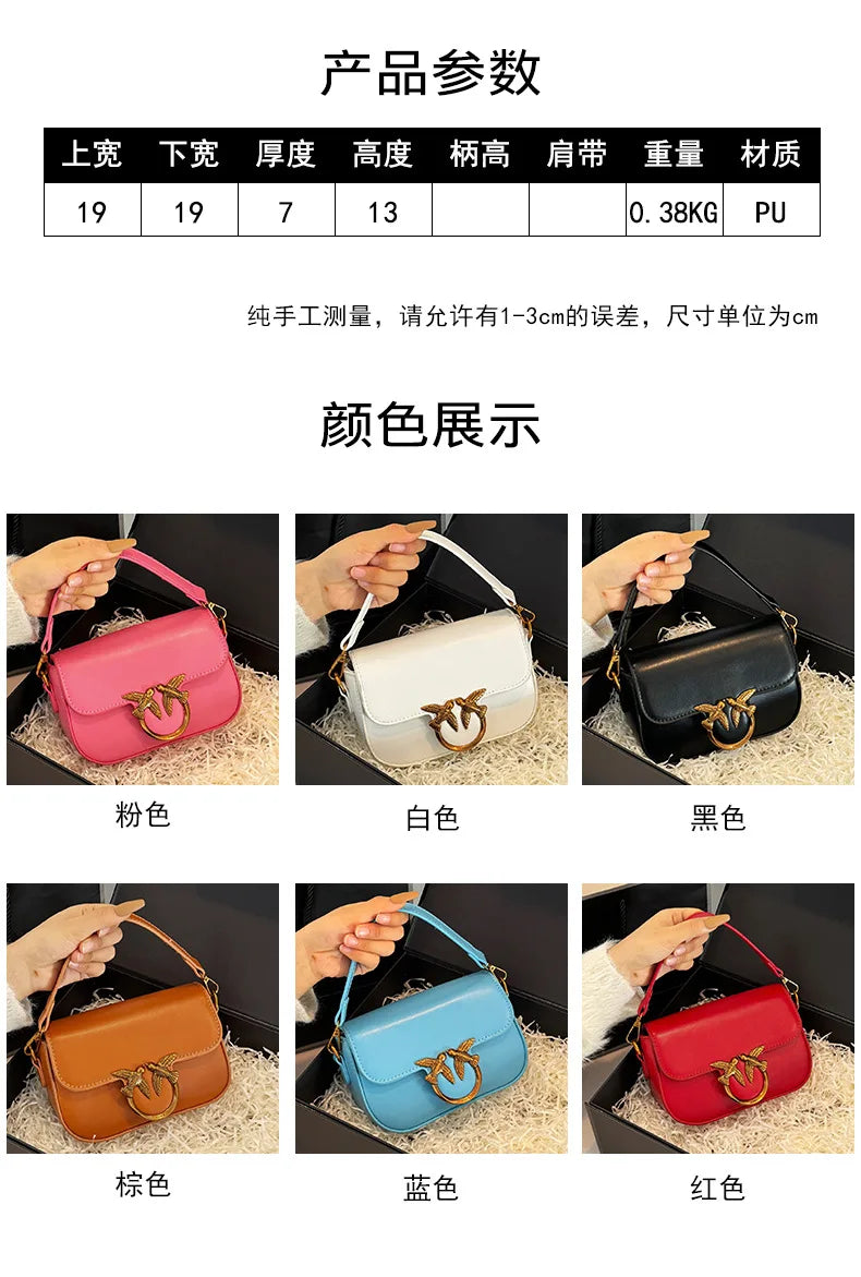 EtherealBe versatile small square tote bag in six colors pink white black tan blue and red with top handle gold hardware