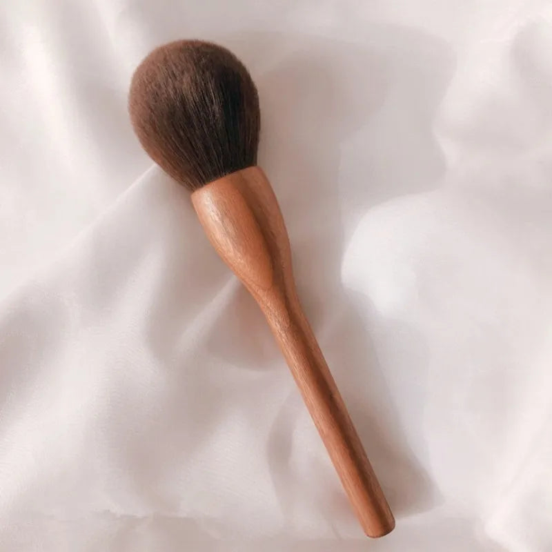 EtherealBe black walnut makeup brush set featuring a soft, rounded brush for flawless makeup application