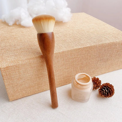 EtherealBe black walnut makeup brush set with wooden handle and soft bristles for flawless application