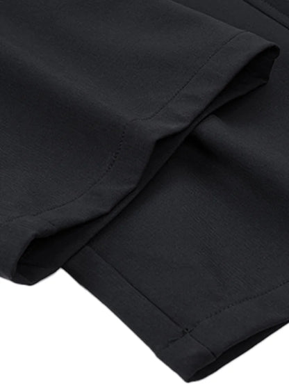 Detail view of black wide leg cargo pants women showcasing soft fabric and neat stitching