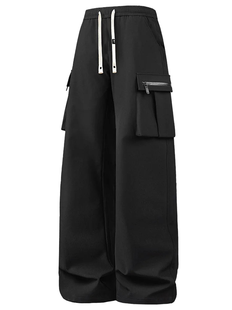 Black wide leg cargo pants women featuring spacious pockets and a relaxed fit for casual style