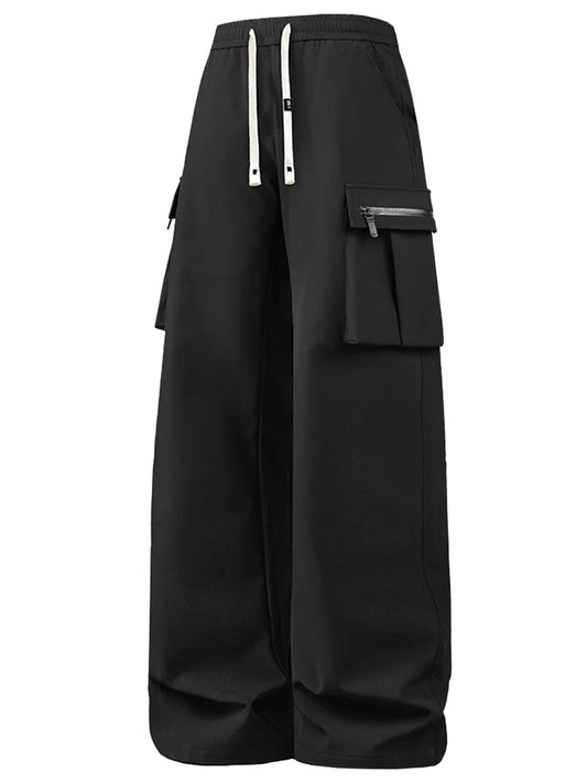 Black wide leg cargo pants women featuring spacious pockets and a relaxed fit for casual style