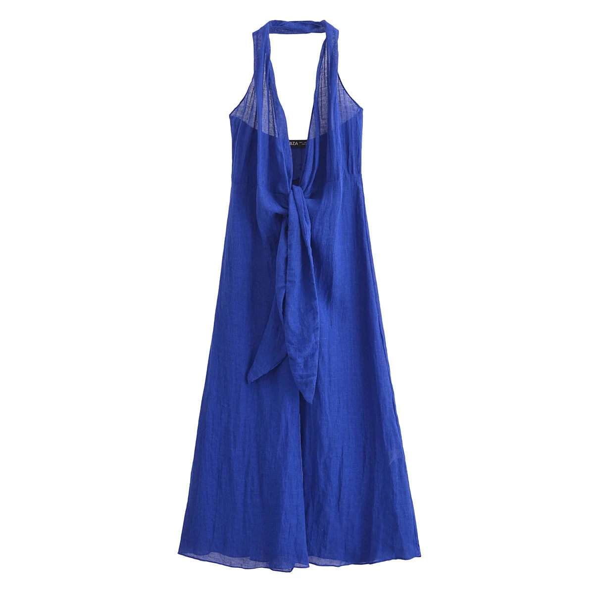 EtherealBe blue halter backless summer dress perfect for beach outings and warm weather occasions