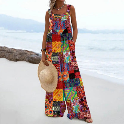 Colorful EtherealBe boho chic jumpsuit with pockets perfect for beach outings and summer fun