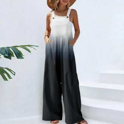 EtherealBe boho chic jumpsuit with pockets in ombre design perfect for casual summer outings