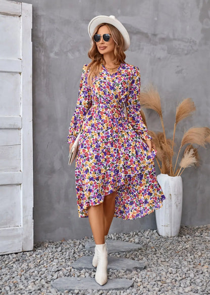 EtherealBe Boho Dress Patel Design for Women in Colorful Floral Print, Perfect for Summer Outings