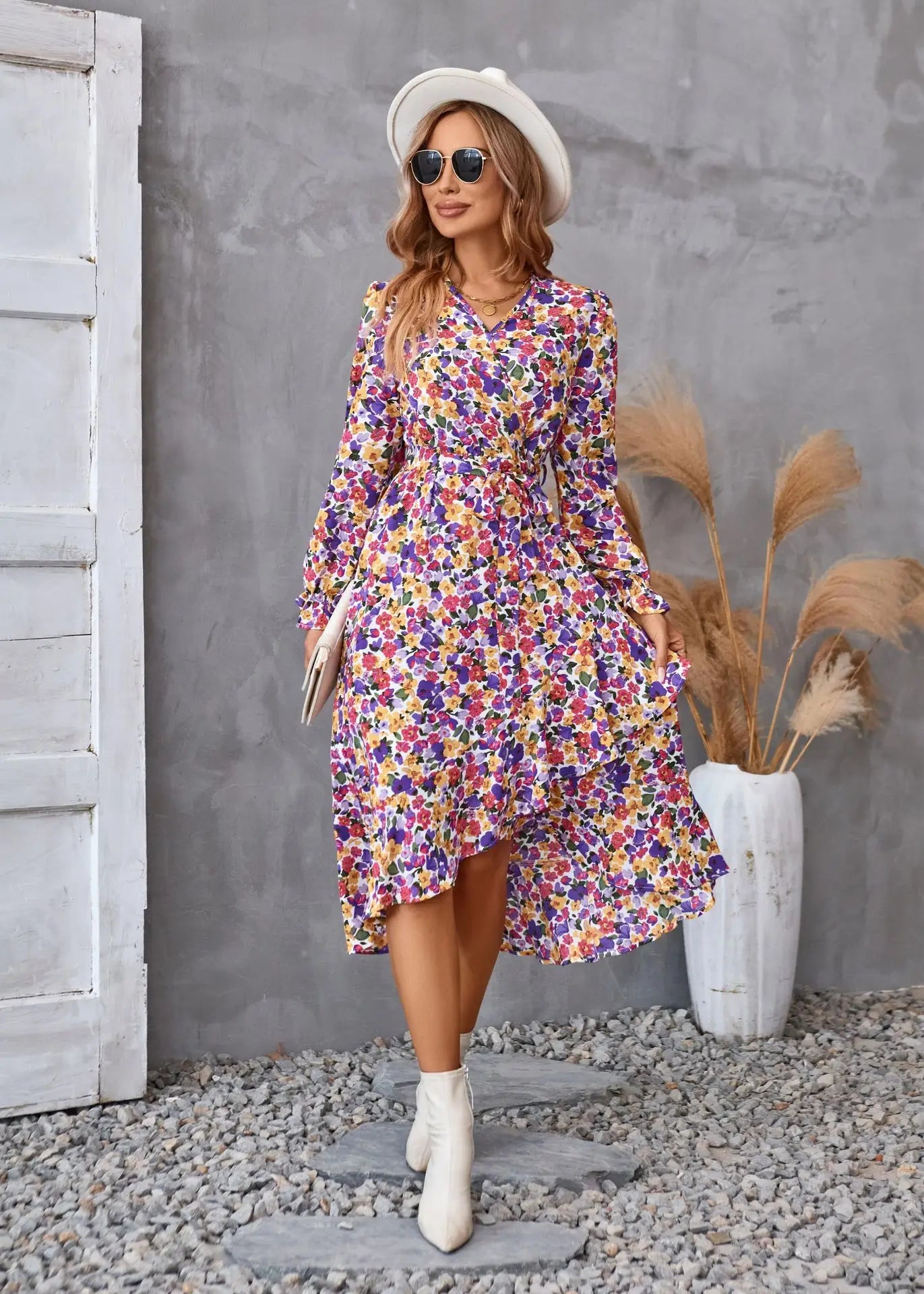 EtherealBe boho dress patel design for women with vibrant floral patterns and flowy silhouette