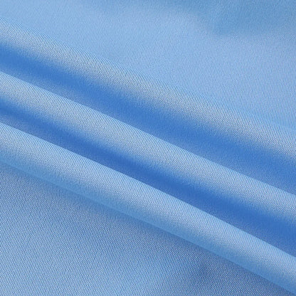 EtherealBe light blue fabric close up showing smooth stretch texture for fitted strap party dress for women