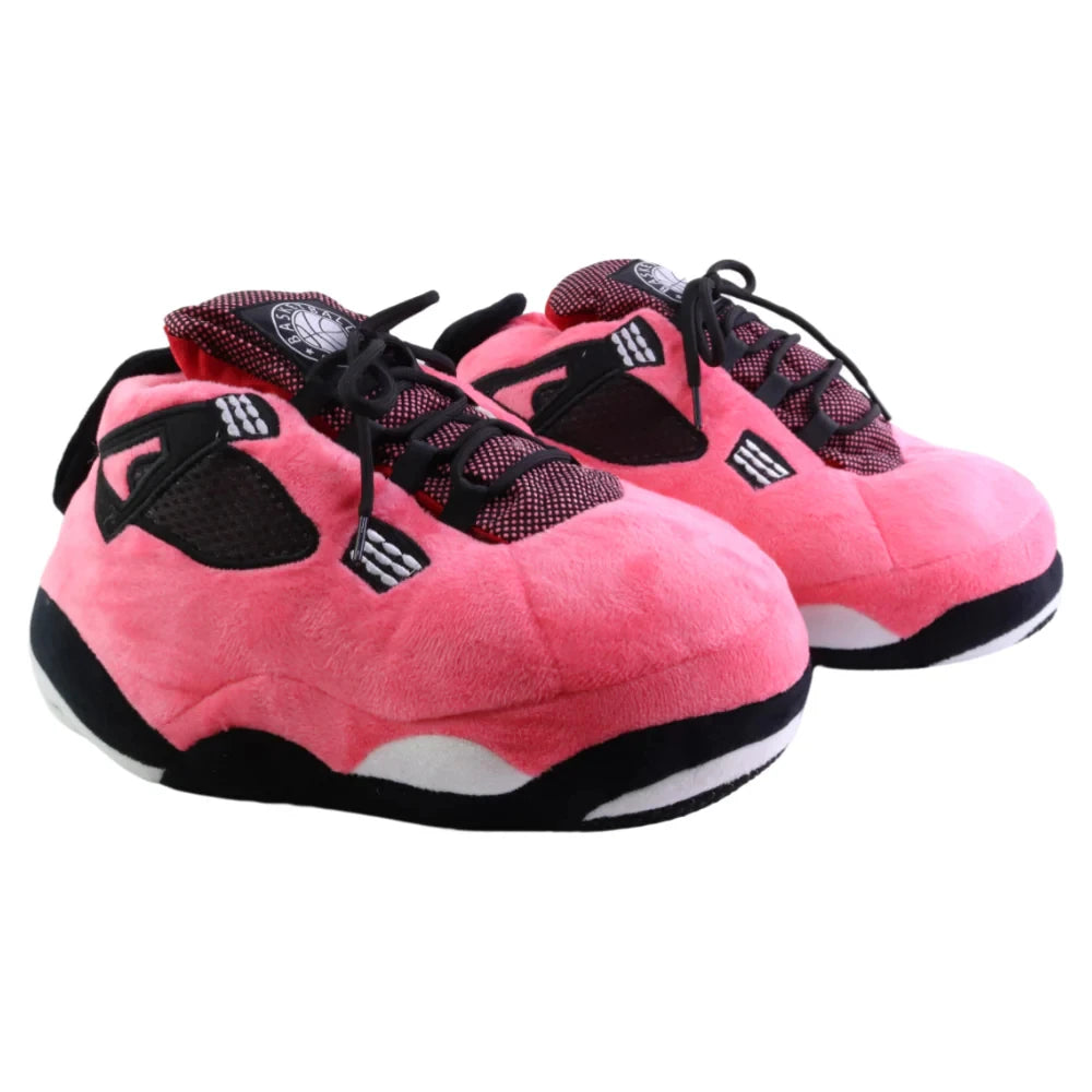 EtherealBe pink bread foam sneakers slippers with soft plush material and lace-up design