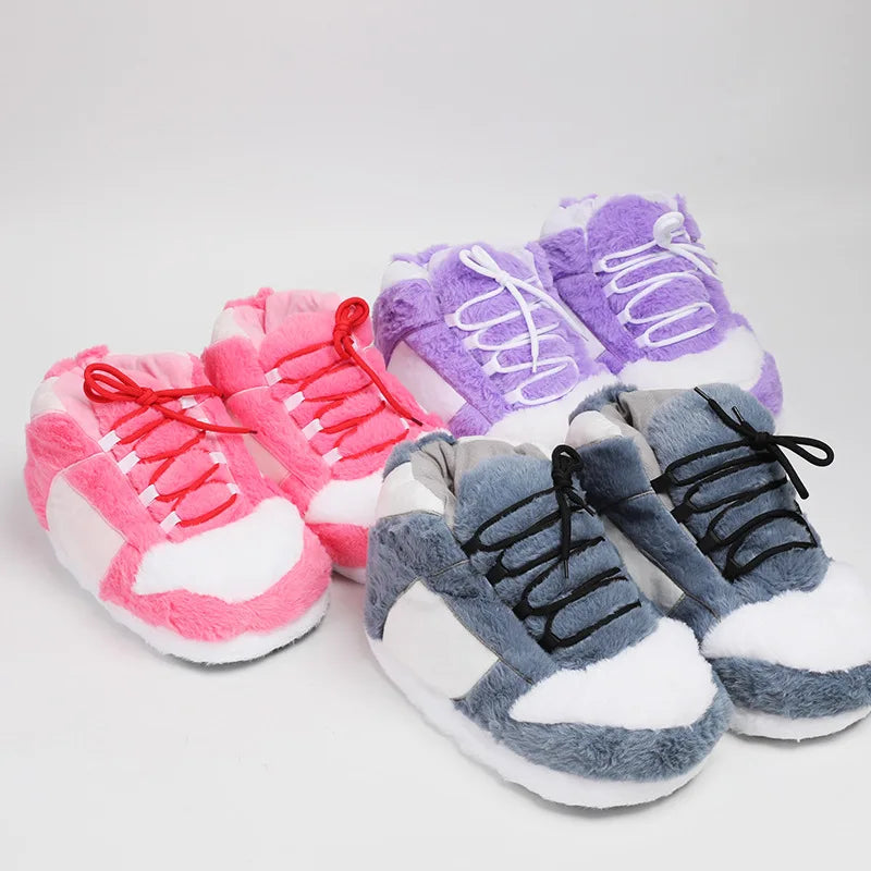 Colorful EtherealBe bread foam sneakers slippers in pink, purple, and gray for cozy indoor wear